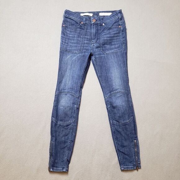 Pilcro and the Letterpress High-Rise Denim Moto Legging zip ankle size 28 - Picture 1 of 16